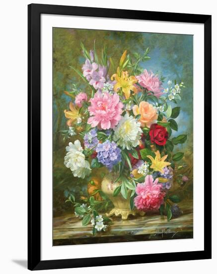 Peonies and Mixed Flowers-Albert Williams-Framed Giclee Print