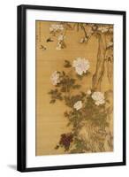 Peonies, Birds and Magnolia Tree, Hanging Scroll, Qing Dynasty-Shen Quan-Framed Giclee Print