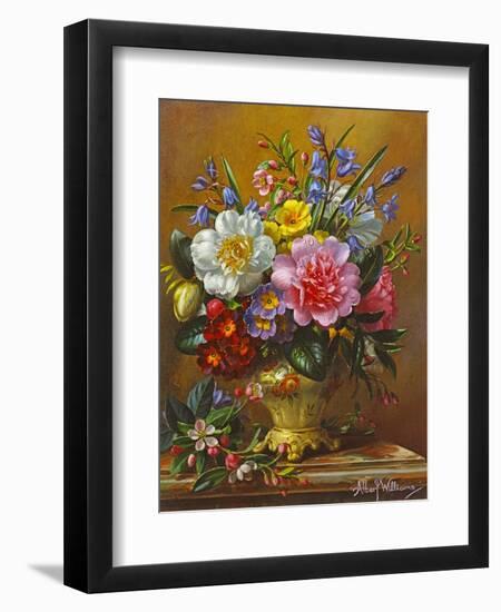 Peonies, Bluebells and Primulas-Albert Williams-Framed Giclee Print