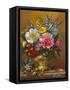 Peonies, Bluebells and Primulas-Albert Williams-Framed Stretched Canvas