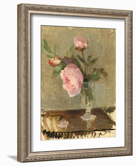 Peonies, C.1869 (Oil on Canvas)-Berthe Morisot-Framed Giclee Print