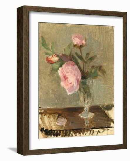 Peonies, C.1869 (Oil on Canvas)-Berthe Morisot-Framed Giclee Print