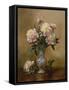 Peonies in a Blue and White Vase-Albert Williams-Framed Stretched Canvas