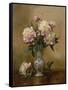 Peonies in a Blue and White Vase-Albert Williams-Framed Stretched Canvas