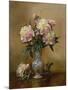 Peonies in a Blue and White Vase-Albert Williams-Mounted Giclee Print