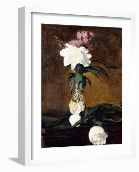 Peonies in a Bottle, 1864-Edouard Manet-Framed Premium Giclee Print