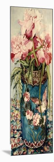 Peonies in a Cloisonne Vase-Joan Thewsey-Mounted Giclee Print