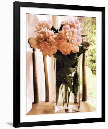 Peonies in a Glass Vase-Richard Sutton-Framed Art Print