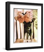 Peonies in a Glass Vase-Richard Sutton-Framed Art Print