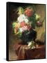 Peonies in a Vase on a Draped Table. 1895-Georges Jeannin-Framed Stretched Canvas