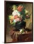 Peonies in a Vase on a Draped Table. 1895-Georges Jeannin-Framed Giclee Print