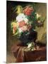 Peonies in a Vase on a Draped Table. 1895-Georges Jeannin-Mounted Giclee Print