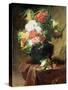 Peonies in a Vase on a Draped Table. 1895-Georges Jeannin-Stretched Canvas