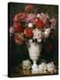 Peonies in a Vase on a Table-Gabriel Schachinger-Stretched Canvas