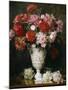 Peonies in a Vase on a Table-Gabriel Schachinger-Mounted Giclee Print