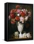 Peonies in a Vase on a Table-Gabriel Schachinger-Framed Stretched Canvas