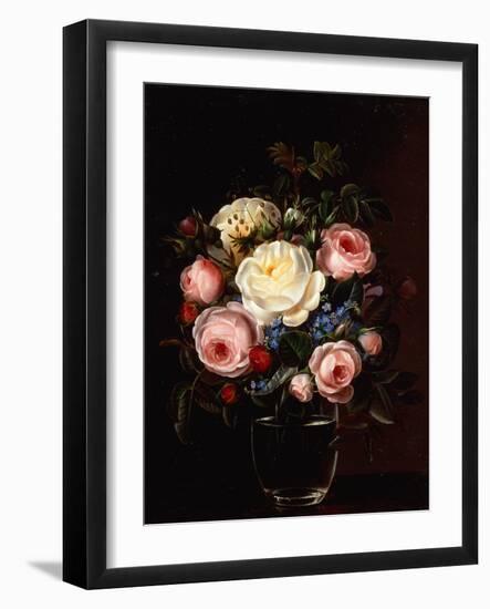 Peonies in a Vase on a Table-Gabriel Schachinger-Framed Giclee Print