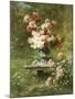 Peonies in an Urn in a Garden-Louis Lemaire-Mounted Giclee Print