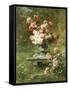 Peonies in an Urn in a Garden-Louis Lemaire-Framed Stretched Canvas