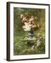 Peonies in an Urn in a Garden-Louis Lemaire-Framed Giclee Print