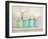 Peonies in Mason Jars-Jenny Thomlinson-Framed Giclee Print