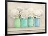 Peonies in Mason Jars-Jenny Thomlinson-Framed Giclee Print