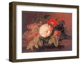 Peonies, Lilacs and Primulae-Johan Laurentz Jensen-Framed Art Print