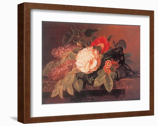 Peonies, Lilacs and Primulae-Johan Laurentz Jensen-Framed Art Print