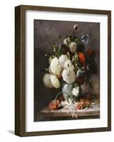 Peonies on a Stone Ledge, 1886-Frans Mortelmans-Framed Giclee Print