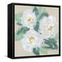 Peonies on Cream I-Chris Paschke-Framed Stretched Canvas