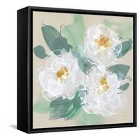 Peonies on Cream II-Chris Paschke-Framed Stretched Canvas