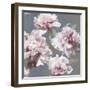 Peonies on Gray & Gold I-Shawna Sullivan-Framed Art Print