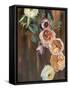 Peonies on Wood-Jenny Westenhofer-Framed Stretched Canvas