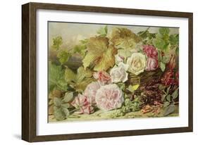 Peonies, Roses and Hollyhocks, 1862-Mary Elizabeth Duffield-Framed Giclee Print