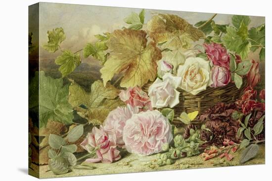 Peonies, Roses and Hollyhocks, 1862-Mary Elizabeth Duffield-Stretched Canvas