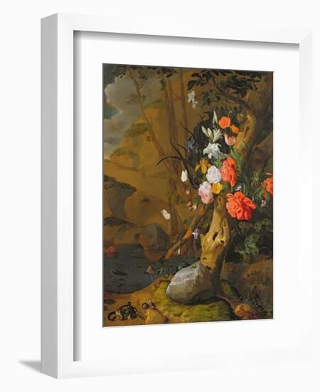 Peonies, Roses, Lilies, Poppies and Other Flowers-Rachel Ruysch-Framed Premium Giclee Print