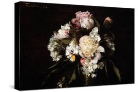 Peonies, White Carnations and Roses, 1874-Ignace Henri Jean Fantin-Latour-Stretched Canvas