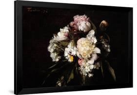 Peonies, White Carnations and Roses, 1874-Ignace Henri Jean Fantin-Latour-Framed Giclee Print