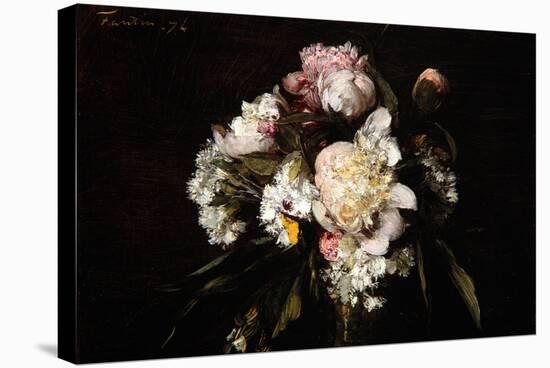 Peonies, White Carnations and Roses, 1874-Ignace Henri Jean Fantin-Latour-Stretched Canvas