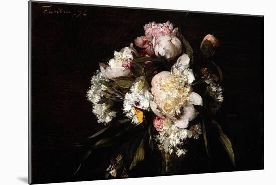 Peonies, White Carnations and Roses, 1874-Ignace Henri Jean Fantin-Latour-Mounted Giclee Print