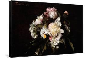 Peonies, White Carnations and Roses, 1874-Ignace Henri Jean Fantin-Latour-Framed Stretched Canvas