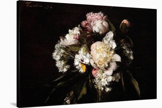 Peonies, White Carnations and Roses, 1874-Ignace Henri Jean Fantin-Latour-Stretched Canvas