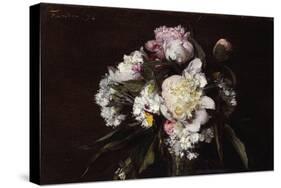 Peonies, White Carnations and Roses, 1874-Henri Fantin-Latour-Stretched Canvas