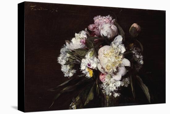 Peonies, White Carnations and Roses, 1874-Henri Fantin-Latour-Stretched Canvas