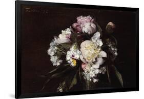 Peonies, White Carnations and Roses, 1874-Henri Fantin-Latour-Framed Giclee Print