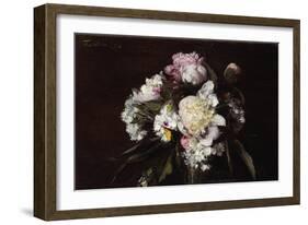 Peonies, White Carnations and Roses, 1874-Henri Fantin-Latour-Framed Giclee Print