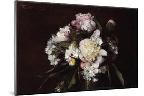 Peonies, White Carnations and Roses, 1874-Henri Fantin-Latour-Mounted Giclee Print