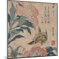 Peony and Canary, circa 1825-Katsushika Hokusai-Mounted Art Print