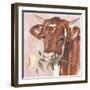 Peony Cow I-Annie Warren-Framed Art Print