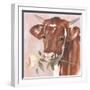 Peony Cow I-Annie Warren-Framed Art Print